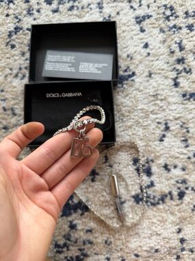 Dolce & Gabbana Silver Logo Charm necklace - Silver